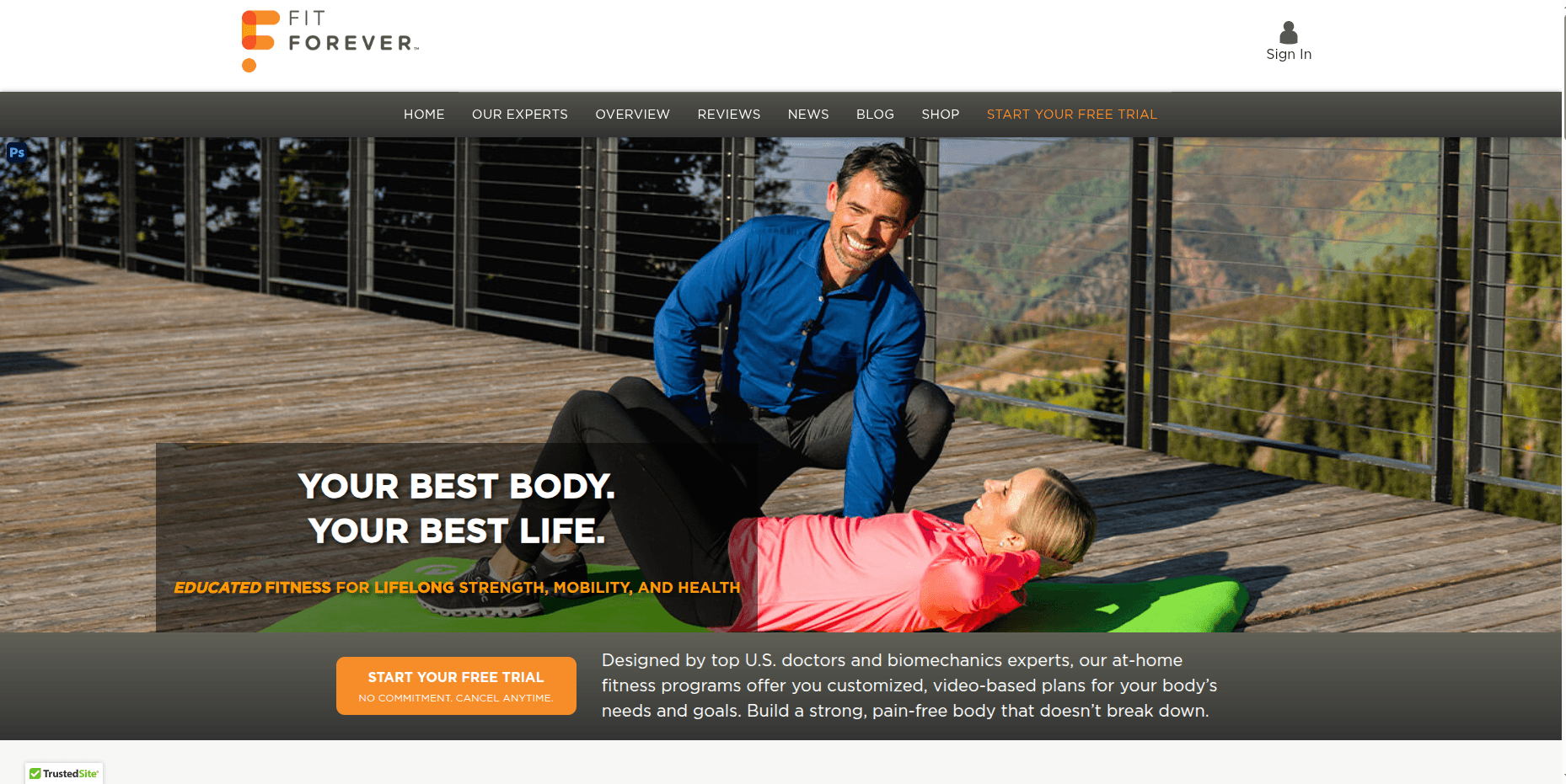 Fit Forever homepage preview