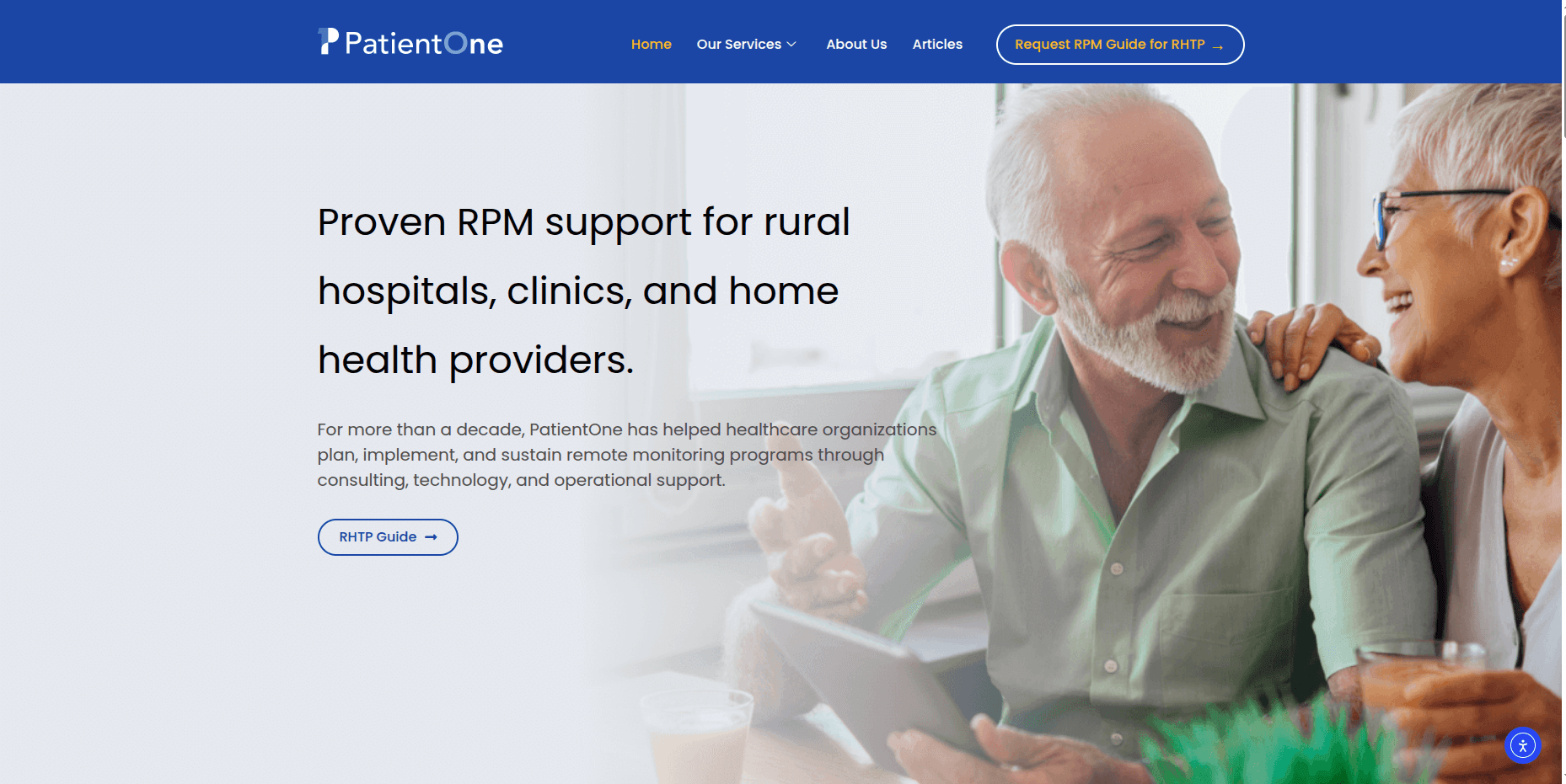 PatientOne homepage preview